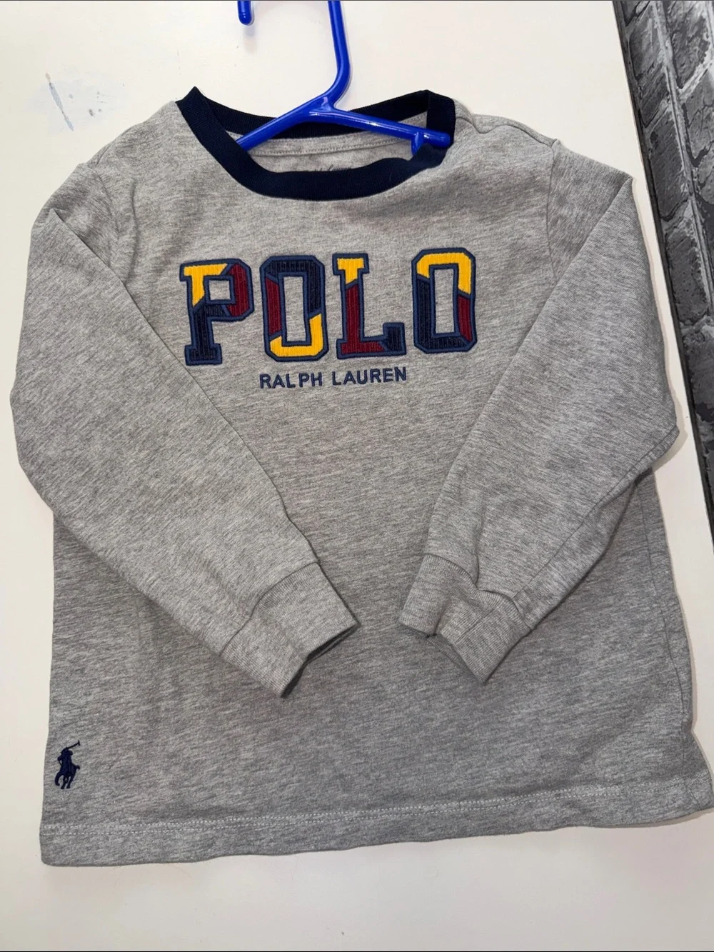 Baby boy's Polo by Ralph Lauren Gray Crewneck‎ Kids t-shirt